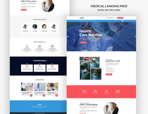 Pharmacy and medical landing page template