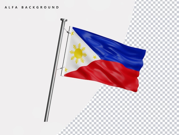 Philippines high quality flag in realistic 3d render