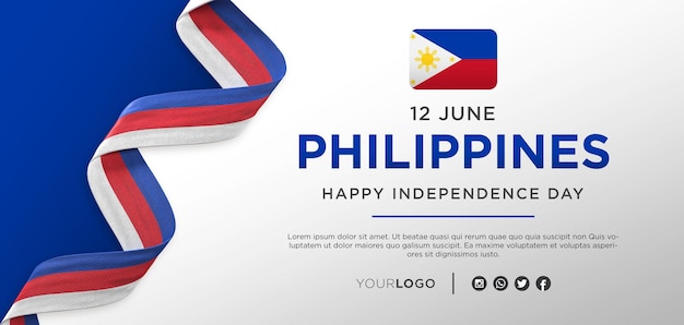 PSD philippines national independence day celebration banner, national anniversary