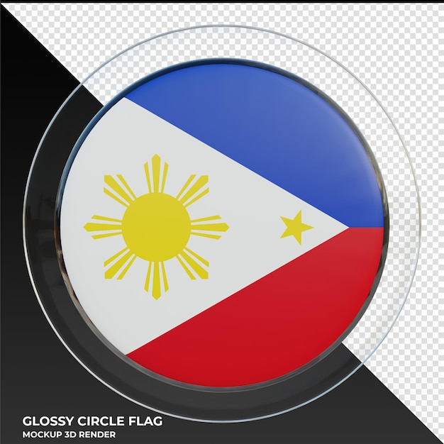 Philippines Realistic 3d textured glossy circle flag