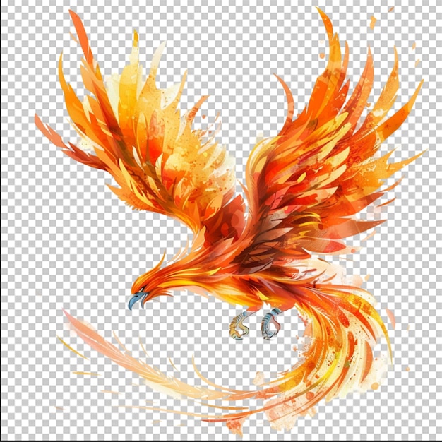 Phoenix is flying design isolated on white background