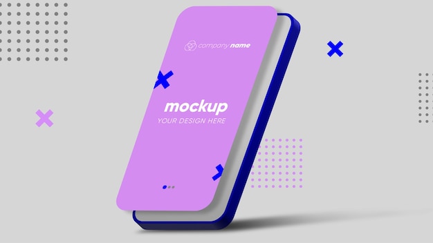 Phone 3D mockup editable psd