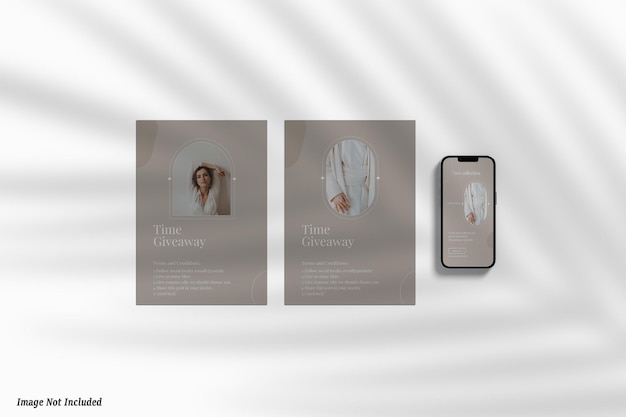 Phone and Brochure Mockup Premium Psd