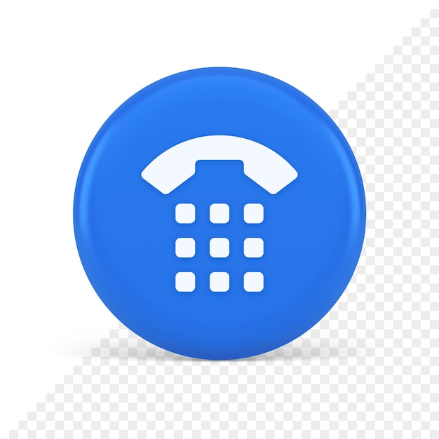 Phone call button application handset mobile contact communication 3d realistic icon