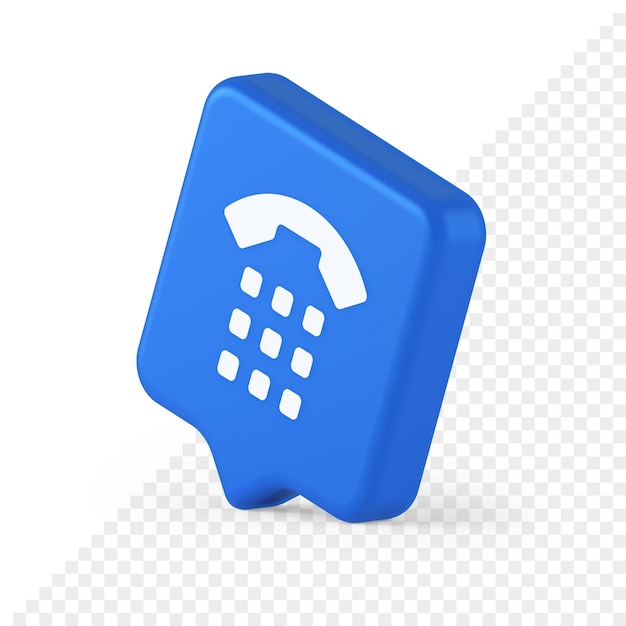 Phone call button application handset mobile contact communication 3d realistic speech bubble icon