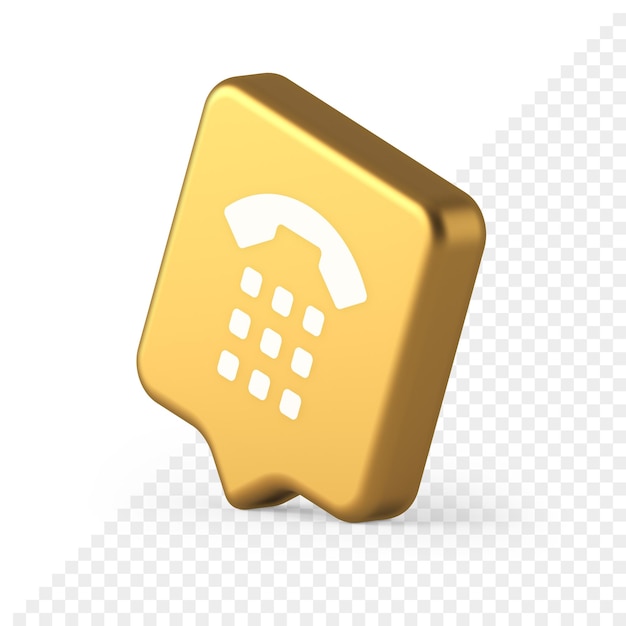 Phone call button application handset mobile contact communication 3d realistic speech bubble icon