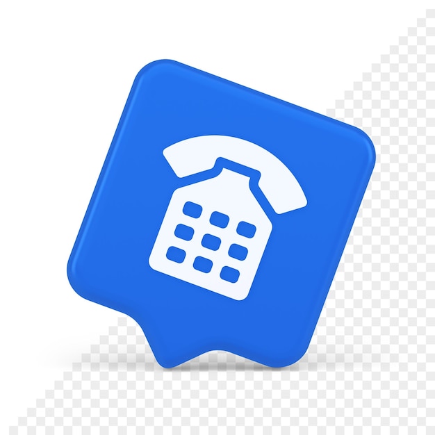 Phone call contact communication web button helpline hotline 3d realistic speech bubble icon