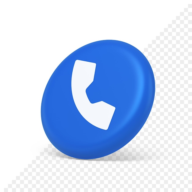 Phone call contact voice communication button web application design 3d isometric realistic icon