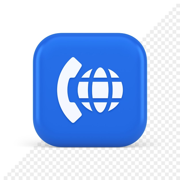 Phone call international global communication button cyberspace dialogue conversation 3d icon