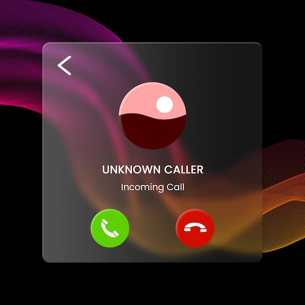 PSD phone call widget glass ui design