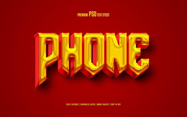 Phone editable premium psd text effect