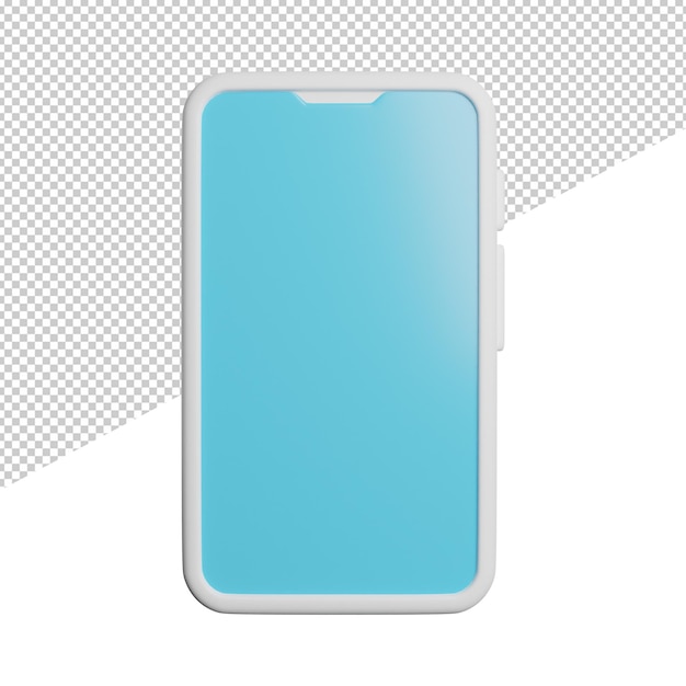 Phone Gadget Blank front view 3d rendering icon illustration on transparent background