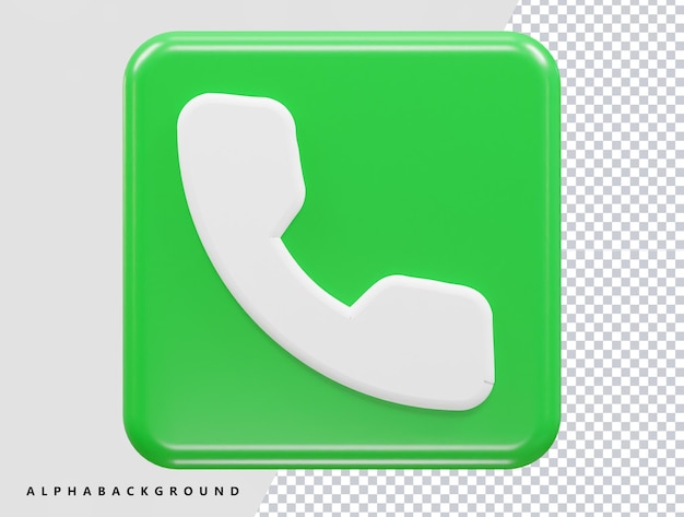 Phone icon 3d rendering vector illustration