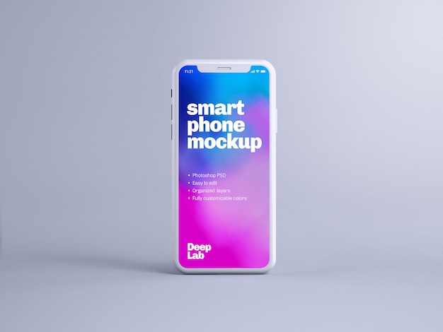 Phone mockup with editable wall