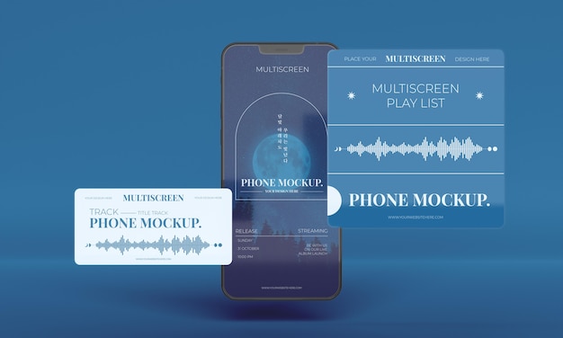 Phone multiscreen gravity mockup