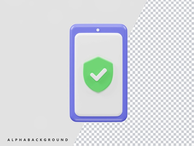 Phone protection icon 3d transparent