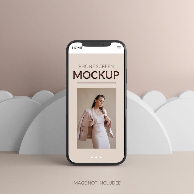 Phone screen mockup design in 3d rendering