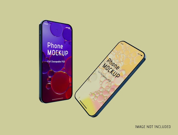 Phone screen mockup isolated