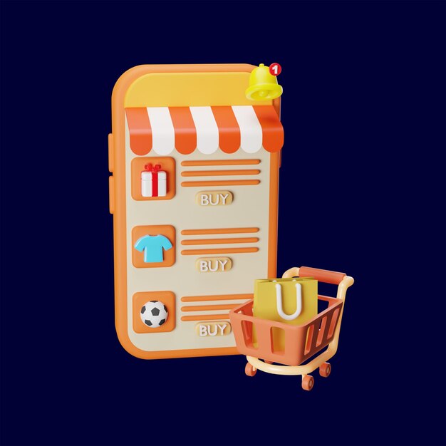 Phone Shopping app ecomerce isometric