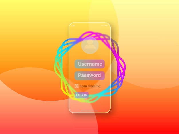 PSD a phone with a colorful background with a colorful swirl of color