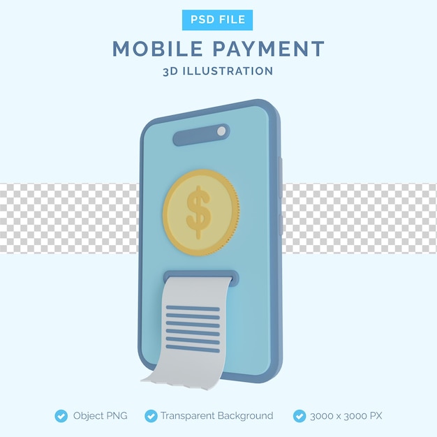 A phone with a dollar bill 3d illustration