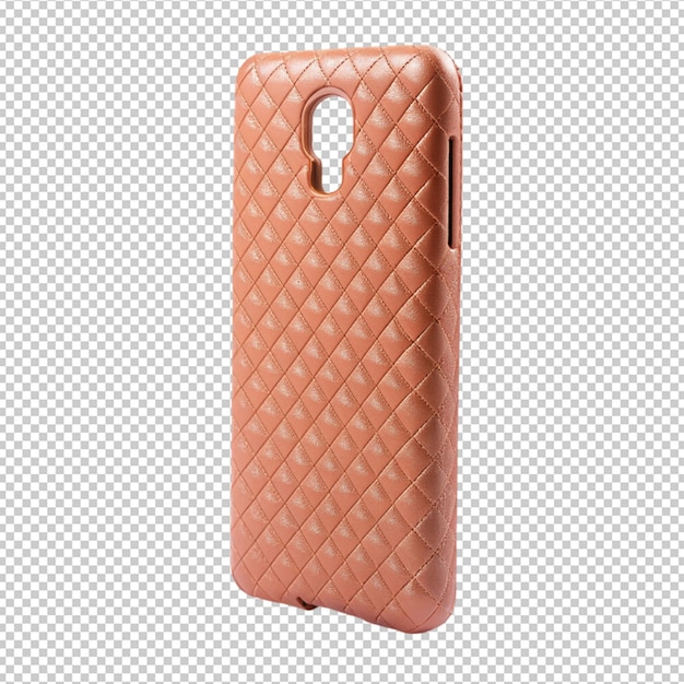 PSD a phone with a leather cover that says  iphone