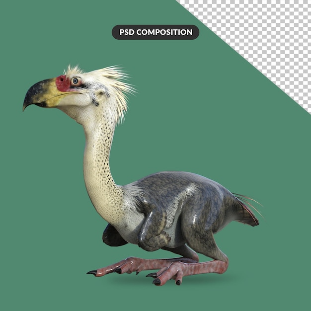 Phorusrhacos dinosaur 3d rendering