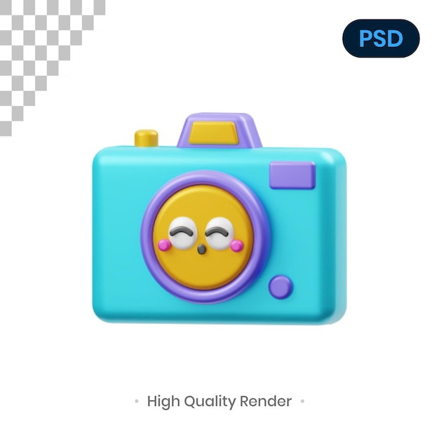 Photo Camera 3D Render Illustration Premium Psd