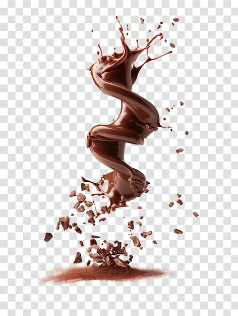 Photo chocolate twister are spinning into a storm shape Psd