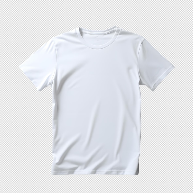 PSD photo of clean white tshirt without background ready for mockup