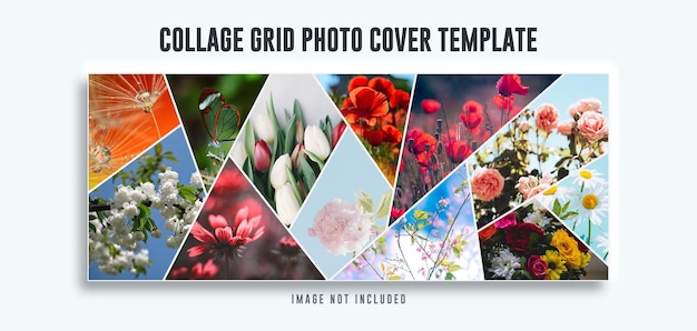 Photo collage and collage grid frame effect template