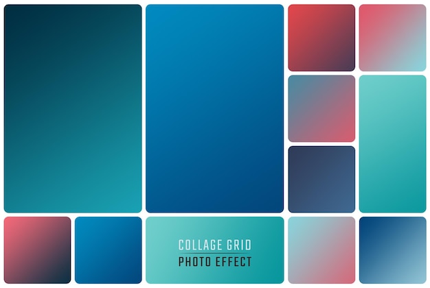 Photo collage frame grid effect Mockup