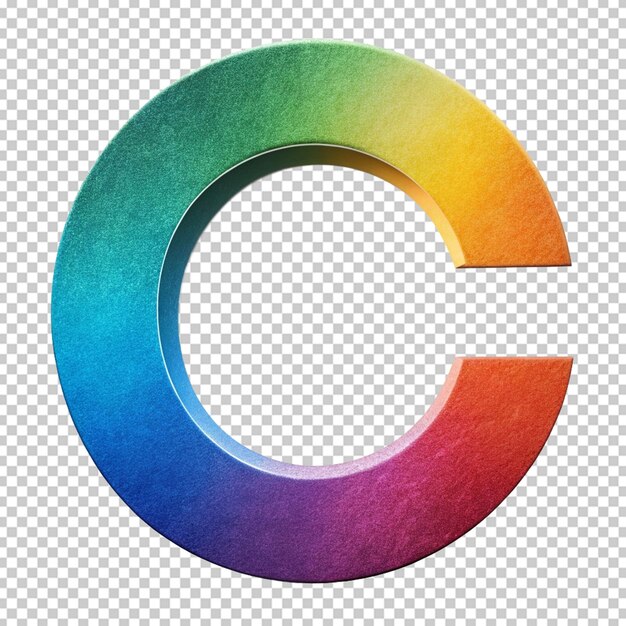 PSD photo colored letter c on white background