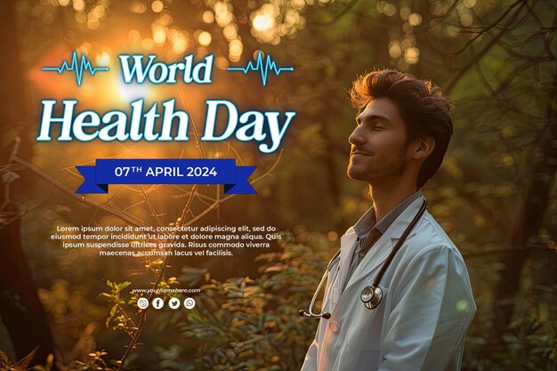 Photo of a doctor enjoying nature concept of commemorating World Health Day