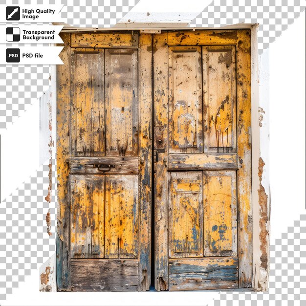 PSD a photo of a door with a yellow and black sign that says quot no quot