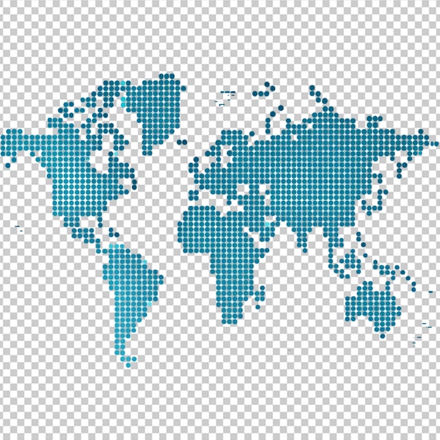 photo dots world map on white background