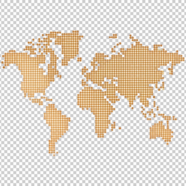 PSD photo dots world map on white background