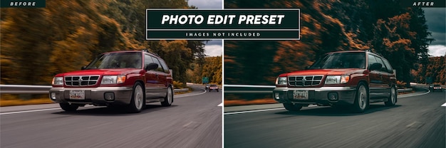 Photo edit preset for Car photo blog and car photographer influencer