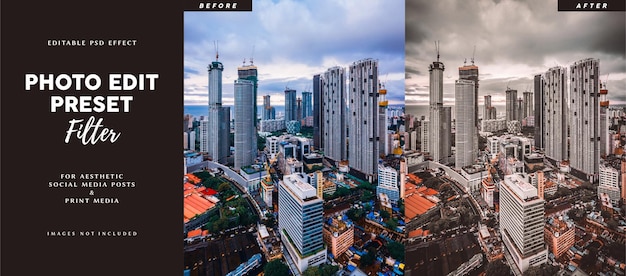 Photo edit preset filter for cityscape photographers