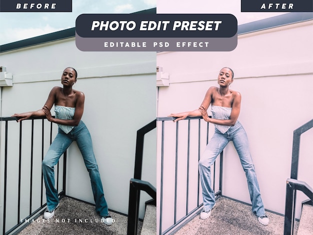 Photo edit preset filter for fashion banner design template