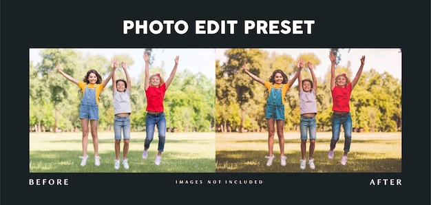 Photo edit preset filter for kids fashion clothing brand business