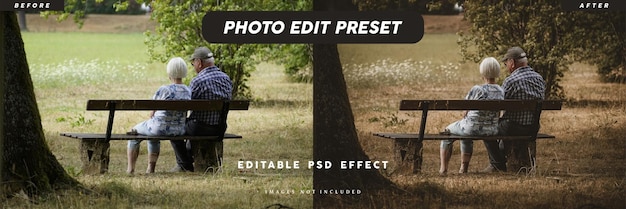 Photo edit preset filter for retirement planning company