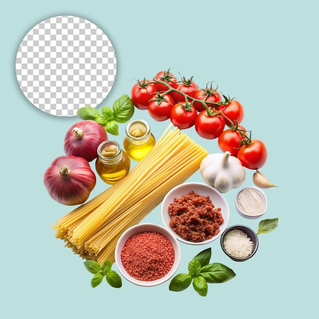 Photo fettuccine spaghetti pasta with pesto sauce on transparent background