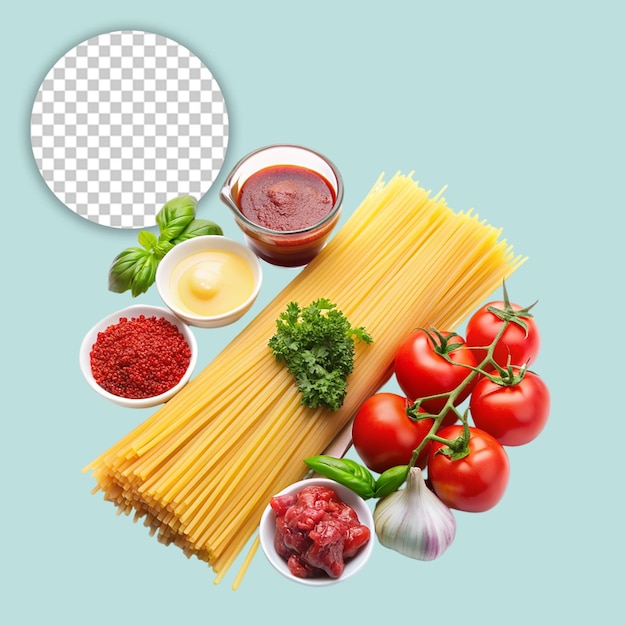 Photo fettuccine spaghetti pasta with pesto sauce on transparent background