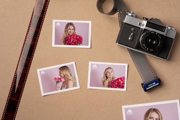 Photo film frame design mockup