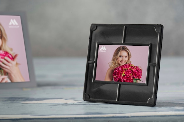 PSD photo film frame design mockup