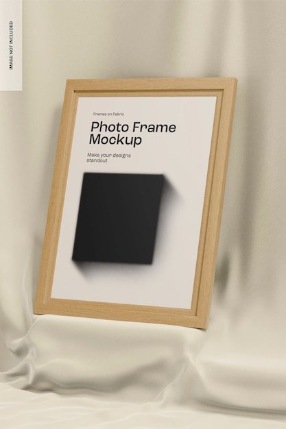 Photo Frame on Fabric Stage Mockup, Perspective