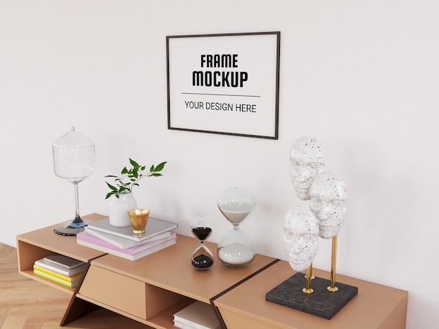 Photo Frame Mockup in the modern living room