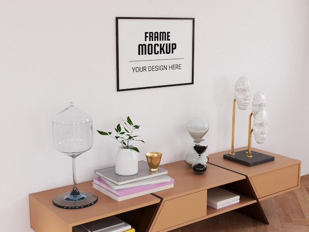 Photo Frame Mockup in the modern living room