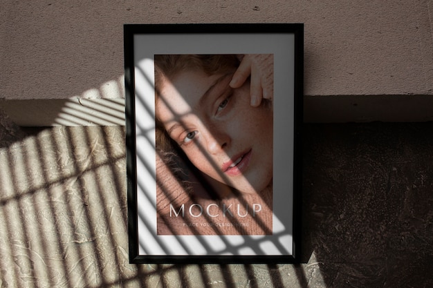 Photo frame mockup with shadow